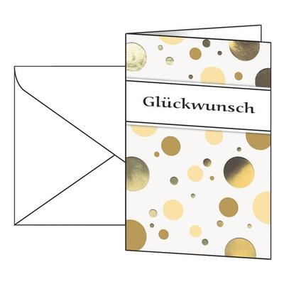 10er-Pack Geburtstagskarten mit Umschlag »Golden Bubble«, Sigel, 17x11.5 cm