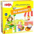 HABA 302782 Au marché Jeu d'apprentissage dés Pour 1-4 joueurs âgés de 2 ans et Plus ersten Markt-Gesellschaftsspiel Kinder-Beobachtungsspiel, Nachahmung-Geldkonzept-1 bis 4 Spieler-2 Jahre +