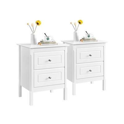 2er Set Nachttische, Nachtschrank Kommode mit 2 Schubladen, Beistelltisch, Sofatisch, 55 cm hoch, Image