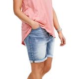 Plus Size Women's Denim Bermuda Shorts by ellos in Light Blue Sanded Distressed (Size 20)