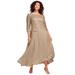 Plus Size Women's Lace Popover Dress by Roaman's in Sparkling Champagne (Size 26 W) Formal Evening