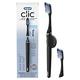 Oral-B Clic Toothbrush, Matte Black, with 1 Bonus Replacement Brush Head and Magnetic Toothbrush Holder