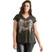 Plus Size Women's Rock & Roll Graphic Tee by ellos in Midnight Olive (Size 26/28)