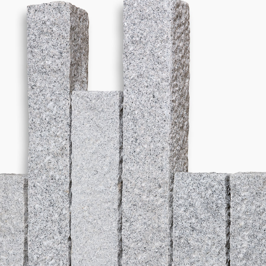 Seltra Natursteine Palisaden BRAVO RUSTIQUE Granit edelgrau Herkunft China, 12x12 cm, 125 cm Image