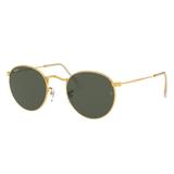 Ray-Ban Round Metal Sunglasses - Men's Gold Frame Green 50 mm Lenses RB3447-919631-50