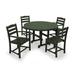 POLYWOOD® La Casa Café 5-Piece Round Farmhouse Outdoor Dining Set Plastic in Green | Wayfair PWS171-1-GR