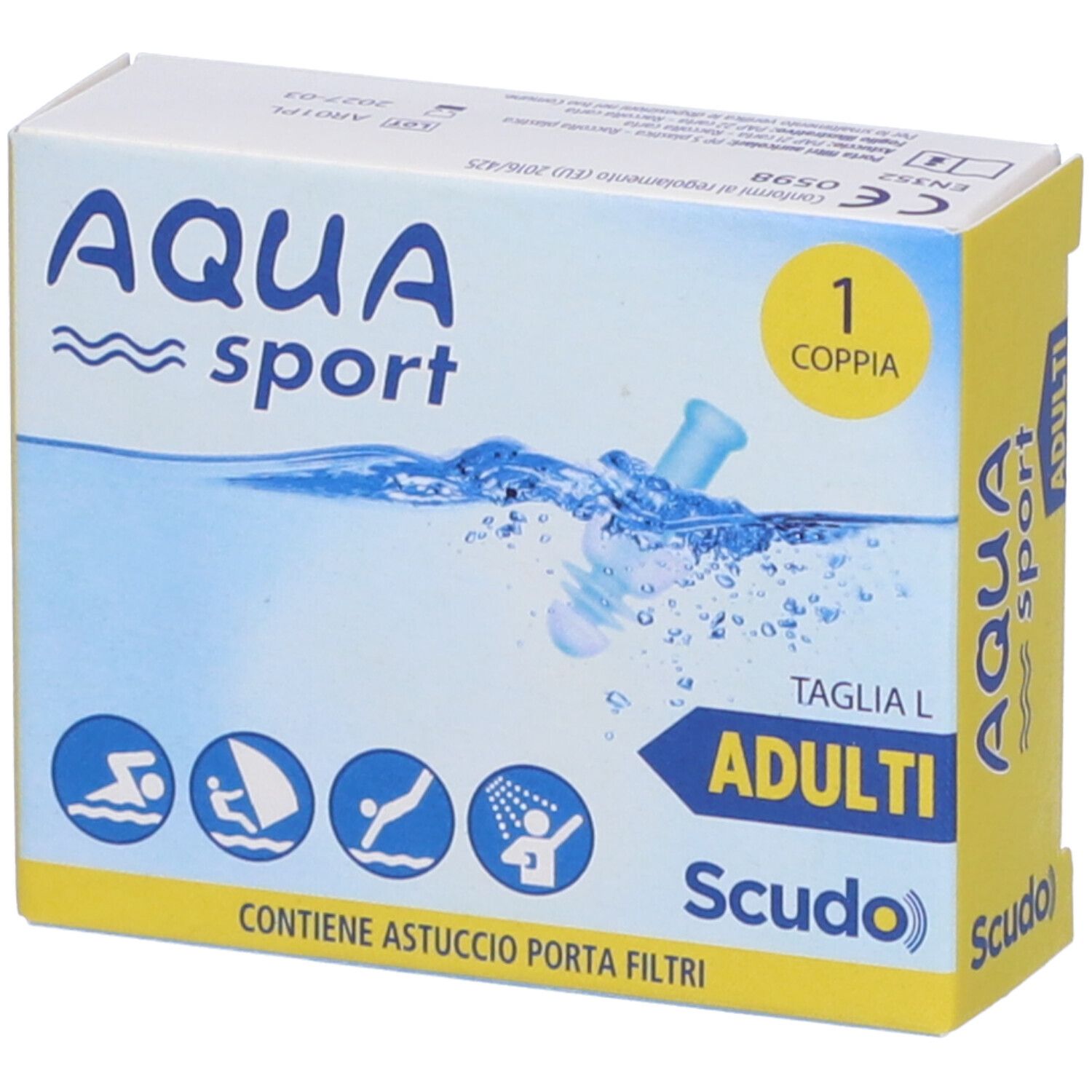 AQUA Sport Adult Filtro Auricolare 2 pz Tappi per le orecchie