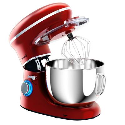 Costway 6.3 Quart Tilt-Head Food Stand Mixer 6 Speed 660W-Red