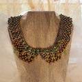 Anthropologie Jewelry | Anthropologie Pam Hiran Peter Pan Collar Necklace | Color: Green/Silver | Size: Os