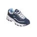 Wide Width Women's The D'Lites Life Saver Sneaker by Skechers in Navy Wide (Size 8 1/2 W)