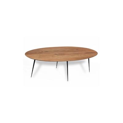 SIT Möbel Couchtisch oval | Tischplatte Akazie | Beine Metall | B 150 x T 60 x H 45 cm | natur | 01053-27 | Serie THIS &