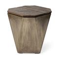 Foundry Select Solid Wood Block End Table w/ Storage Wood in Brown/Gray | 20.75 H x 19 W x 19 D in | Wayfair BCA3E1B190FE464698FAAF4CFA267B3F