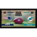 New England Patriots vs. Miami Dolphins Framed 10" x 20" House Divided Football Collage