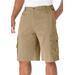 Men's Big & Tall Boulder Creek® 12" Side Elastic Denim Cargo Shorts by Boulder Creek in Khaki (Size 64)