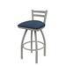 Holland Bar Stool 411 Jackie Low Back Swivel Bar & Counter Stool Upholstered/Metal in Gray/Blue | 34 H x 18 W x 18 D in | Wayfair 41130AN024
