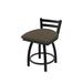 Holland Bar Stool Jackie 18" Tall Metal Vanity Stool Faux Leather/Upholstered/Leather/Metal in Black/Brown | 31 H x 17 W x 17 D in | Wayfair