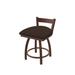 Holland Bar Stool Catalina 18" Low Back Vanity Stool Faux Leather/Upholstered/Leather in Black/Brown | 28 H x 17 W x 17 D in | Wayfair 82118BZ025