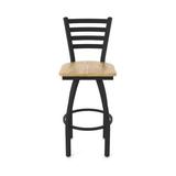 Holland Bar Stool Jackie Swivel Stool Wood/Metal in Blue/Black | 39 H x 18 W x 18 D in | Wayfair 41036BWNatOak