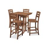 POLYWOOD® La Casa Cafe Rectangular 4 - Person 37.63" Long Outdoor Dining Set Plastic in Brown | Wayfair PWS435-1-TE