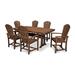 POLYWOOD® Palm Coast 7-Piece Outdoor Dining Set w/ Trestle Legs Plastic in Brown | Wayfair PWS299-1-TE