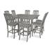 Trex Outdoor Yacht Club 9-Piece Farmhouse Trestle Side Chair Bar Set Plastic in Gray | 51 H x 121 W x 121 D in | Wayfair TXS469-1-SS