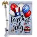 Breeze Decor Celebrate Fourth of July Impressions Decorative 2-Sided Polyester 40 x 28 in. Flag Set in Gray | 40 H x 28 W x 4 D in | Wayfair