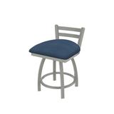 Holland Bar Stool Jackie 18" Tall Metal Vanity Stool Faux Leather/Upholstered/Leather/Metal in Gray/Blue/Black | 31 H x 17 W x 17 D in | Wayfair