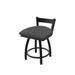 Holland Bar Stool Catalina 18" Low Back Vanity Stool Faux Leather/Upholstered/Leather in Gray/Black | 28 H x 17 W x 17 D in | Wayfair 82118BW004