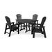 POLYWOOD® South Beach 5-Piece Round Farmhouse Outdoor Dining Set Plastic in Black | Wayfair PWS108-1-BL