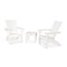POLYWOOD® Modern 3-Piece Curveback Adirondack Set Plastic in Gray | Outdoor Furniture | Wayfair PWS420-1-WH