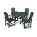 POLYWOOD® Palm Coast 5-Piece Round Outdoor Dining Set Plastic in Green | Wayfair PWS303-1-GR