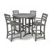 POLYWOOD® La Casa Café 5-Piece Bar Outdoor Dining Set Plastic in Gray | Wayfair PWS306-1-GY