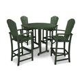 POLYWOOD® Palm Coast 5-Piece Round Farmhouse Bar Set Plastic in Green | 48 W x 48 D in | Outdoor Furniture | Wayfair PWS261-1-GR