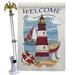 Breeze Decor Lighthouse Shore 2-Sided Polyester 40" x 28" Flag Set in Gray | 40 H x 28 W x 4 D in | Wayfair BD-BN-HS-106063-IP-BO-02-D-US12-BD