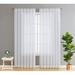 HLC.ME Lauren Solid Color Semi-Sheer Rod Pocket Curtain Panels Polyester in White/Brown | 54" W x 108" L | Wayfair LAURN-BTRP-108-WHT