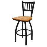 Holland Bar Stool Contessa Swivel Solid Wood Counter, Bar & Extra Tall Stool Wood/Metal in Blue/Black | 16 D in | Wayfair 81030BWMedOak