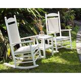 POLYWOOD® Nautical Adirondack Outdoor Rocking Chair in Gray/Brown | 36.5 H x 29.25 W x 34.5 D in | Wayfair ADR410SA