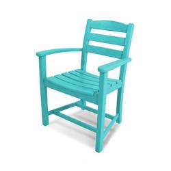 POLYWOOD® La Casa Café Dining Outdoor Arm Chair Plastic/Resin in Blue | 34 H x 24.5 W x 22 D in | Wayfair TD200AR