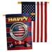 Breeze Decor Happy Impressions Decorative 2-Sided Polyester 40 x 28 in. House Flag in Black/Gray/Red | 40 H x 28 W in | Wayfair