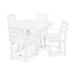 POLYWOOD® La Casa Café 5-Piece Farmhouse Trestle Arm Chair Outdoor Dining Set Plastic in White | Wayfair PWS437-1-WH
