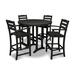 POLYWOOD® La Casa Café 5-Piece Bar Outdoor Dining Set Plastic in Black | Wayfair PWS306-1-BL
