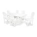 POLYWOOD® Palm Coast 7-Piece Outdoor Dining Set w/ Trestle Legs Plastic in White | Wayfair PWS299-1-WH