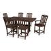 Trex Outdoor Yacht Club 7-Piece Farmhouse Trestle Counter Set Plastic in Brown | 45 H x 136 W x 111 D in | Wayfair TXS465-1-VL