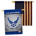 Breeze Decor 2 Piece US Armed Forces Impressions Decorative 2-Sided Polyester 40 x 28 in. House Flag Set in Blue | 40 H x 28 W in | Wayfair