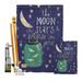 Breeze Decor Moon Stars Fireflies Jars - Impressions Decorative 2-Sided Polyester 40 x 28 in. Flag Set in Blue | 40 H x 28 W x 4 D in | Wayfair