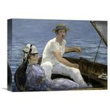 Vault W Artwork 'Boating' by Edouard Manet Painting Print on Wrapped Canvas in Black/Blue | 16.63 H x 22 W x 1.5 D in | Wayfair