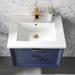 Everly Quinn Draven 24" Wall-Mounted Single Bathroom Vanity Set Wood/Ceramic in Blue | 17.56 H x 24 W x 18.5 D in | Wayfair