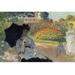 Vault W Artwork Camille in the Garden w/ Jean & His Nanny by Claude Monet - Painting Print in Black/Brown/Green | 44 H x 66 W x 1.5 D in | Wayfair