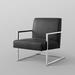 Armchair - Nicole Miller Keenan 68.58Cm Wide Armchair Faux Leather/Metal in Gray/Black | 32 H x 27 W x 36 D in | Wayfair NAC104-01CL-WR-1