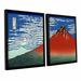 Vault W Artwork 'Red Fuji' by Katsushika Hokusai 2 Piece Framed Painting Print Set Metal in Brown | 32 H x 48 W x 2 D in | Wayfair 0hok007b3248f